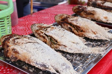 Fish grilled salt at street food