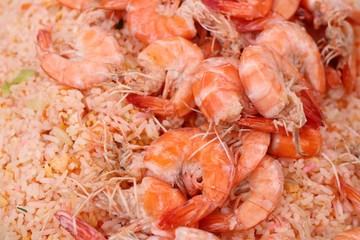 Shrimp fried rice in street food