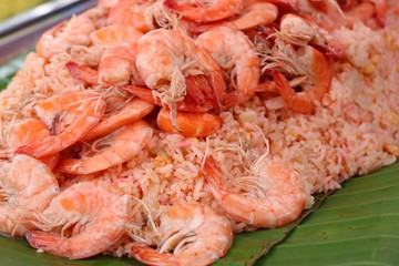 Shrimp fried rice in street food