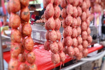 sausages at street food