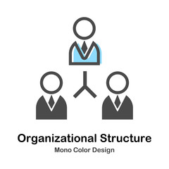 Organizational Structure Mono Color Illustration