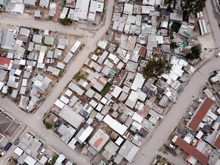 Fototapeta na wymiar Aerial view over South African township