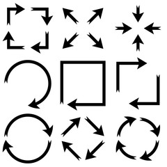 Black flat arrows set