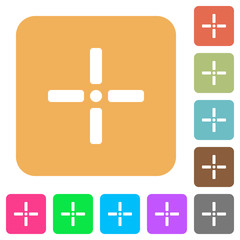 Fototapeta premium Precise cursor rounded square flat icons