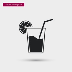 Cocktail icon. Simple drink element illustration. Holiday symbol design from summer collection. Can be used in web and mobile.
