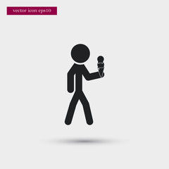 Man with ice cream icon. Simple travel element illustration. Holiday symbol design from summer collection. Can be used in web and mobile.