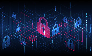 Protection mechanism, system privacy. Vector illustration