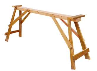 Wooden sawhorse shot