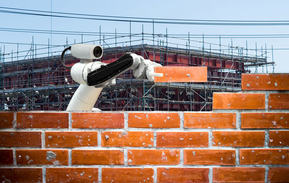 Smart robot industry 4.0 arm brick building construction human force remote wifi