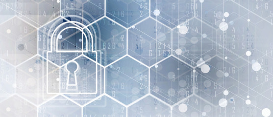 Cybersecurity and information or network protection. Future technology web services for business and internet project