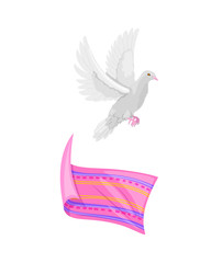 Beautiful light dove, symbol of freedom, spirit of life, soul.