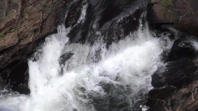 Georgia, Tallulah Falls, A zoom out of a close view of Hurricane Falls from the suspension bridge