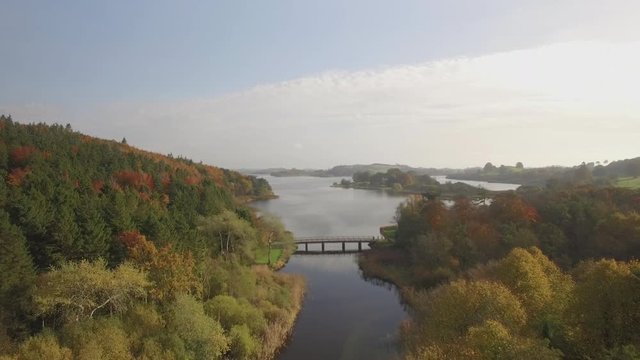 Aerial drone footage of Lough Muckno in Autumn. 
Castleblaney Co. Monaghan Ireland