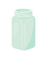 Empty Glass Jar Mug Isolated on White Background