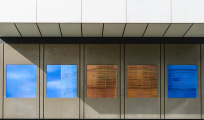 Colorful windows on a modern building