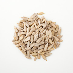 Sunflower seeds isolated on white