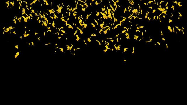 Falling confetti animation. Golden confetti pieces falling down.