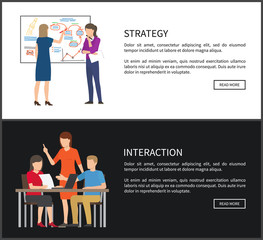 Strategy and Interaction Set Vector Illustration