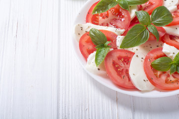 Caprese salad with mozzarella