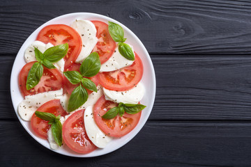 Caprese salad with mozzarella