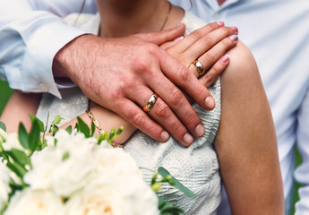 couple with wedding rings