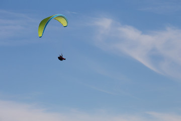 Paragliding in Serra do Larouco, Montalegre, Portugal. 
