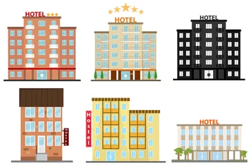 Fotobehang Hotel, hotel icon, hostel icon. Flat design, vector illustration, vector. © dvolkovkir1980