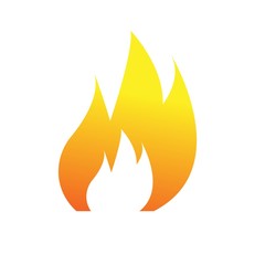Flat icon fire isolated on white background. Vector illustration.