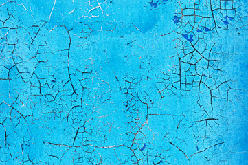 Сracked blue paint texture