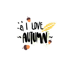 I love autumn badge isolated design label