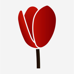 Flat tulip flower pixel perfect vector icon