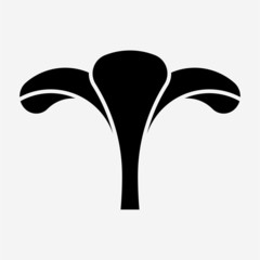 Glyph porcelain flower pixel perfect vector icon