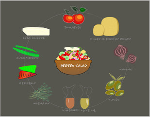 vector art. Vegetable for Greek salad