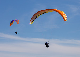 Paragliding in Serra do Larouco, Montalegre, Portugal.