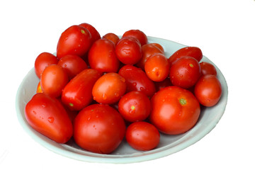 Isolated cherry tomatoes with white background