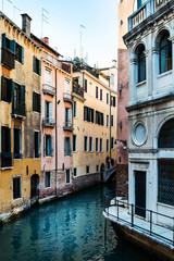 Beautiful view of water street and old buildings in Venice, ITALY