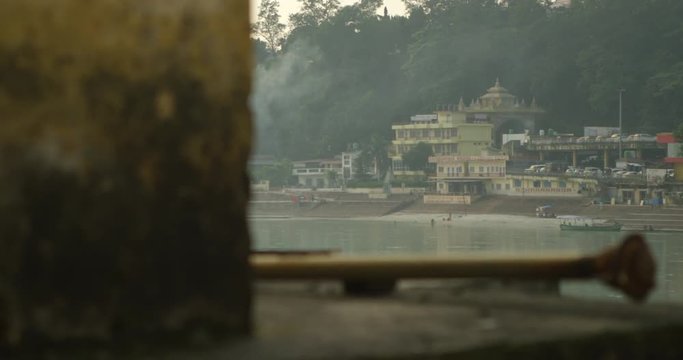 A nice reveal of Rishikesh, India. Shot on the Ganges River in slow motion.