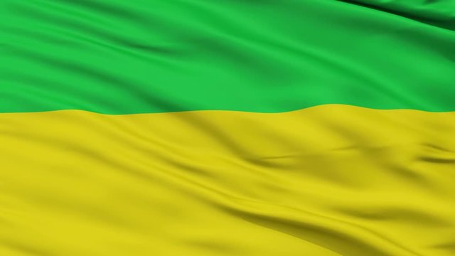 Junin  closeup flag, city of Colombia, realistic animation seamless loop - 10 seconds long