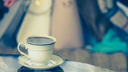 Elegant coffee cup on table