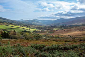 Naklejka premium Glencree Valley Landscape and Mountains, County Wicklow, Ireland