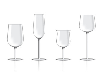 Mock up Realistic Premium Wine Glass for Party Illustration