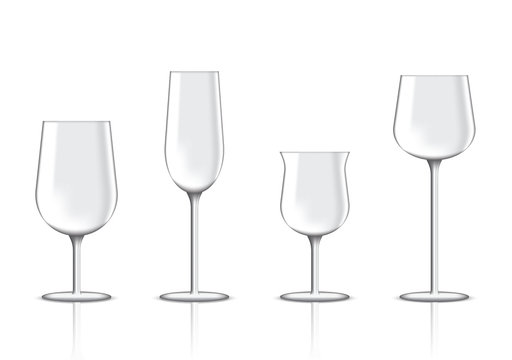 Mock up Realistic Premium Wine Glass for Party Illustration