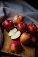 Bright juicy red apples
