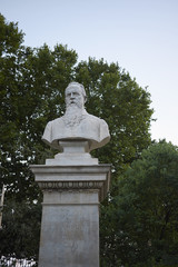 Obraz premium Naples, Italy - July 23, 2018 : Giovanni Bovio statue at Villa Comunale