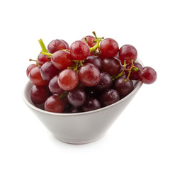 Red grapes isolated on over white background