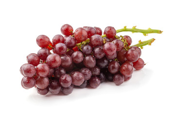 Red grapes isolated on over white background