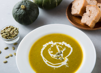 pumpkin soup with bread