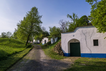 Historic wine cellars in Petrov Plze, South Moravia, Czech Republic