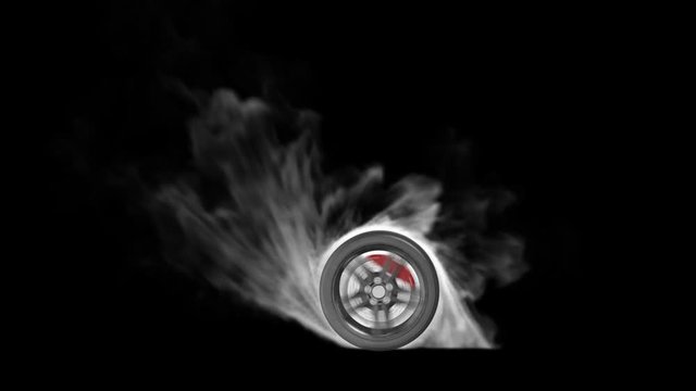 Burnout car wheel with alpha channel