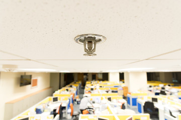 Sprinkler  Fireplace in the office for safety and to reduce damage in case of fire. automatic ceiling Fire Sprinkler in the modern office interior , select focus at Springkler